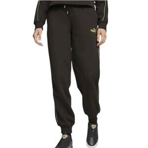 Puma Comfort Fit Sweatpants, Black & Gold, Women's Size XL NWT